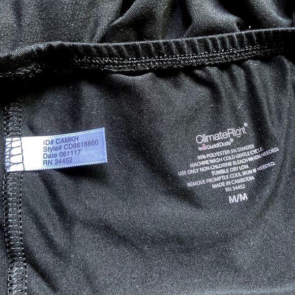CLIMATE RIGHT by Cuddl Duds Black leggings Stretch Waist Womens Medium - Picture 7 of 7